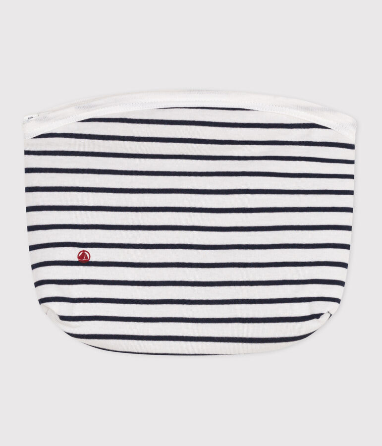 Pochette in cotone a righe neonato bianco/blu