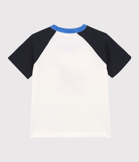 T-shirt a manica corta bambino bianco MARSHMALLOW/blu SMOKING