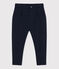 Pantaloni caldi bambina / bambino in velluto e tessuto felpato blu SMOKING