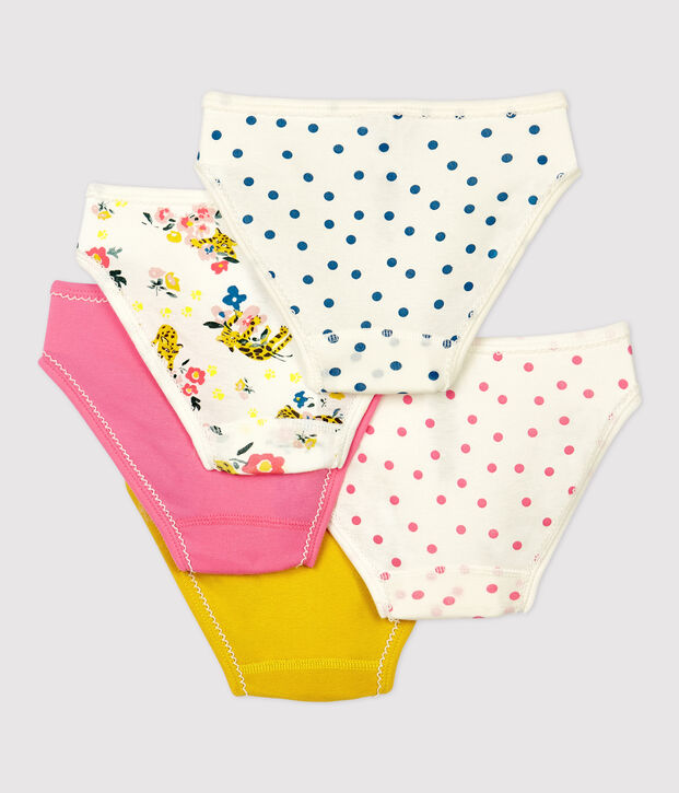 Confezione da 5 mutandine bambina fantasia pantera in cotone multicolore