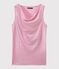 Top donna in lino iridescente rosa BABYLONE/grigio ARGENT