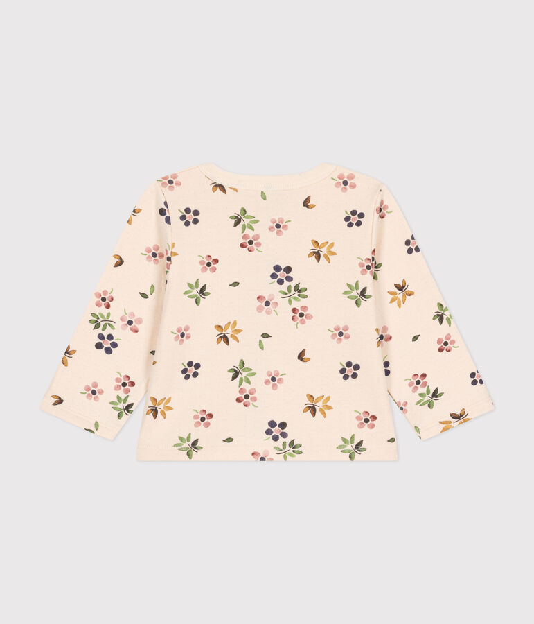 Cardigan in tubique neonato ecru/multicolore