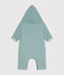 Tutina lunga imbottita con cappuccio in cotone neonato verde PAUL