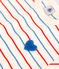T-shirt bambina a maniche corte in cotone a righe con cuore bianco AVALANCHE/ MULTICO