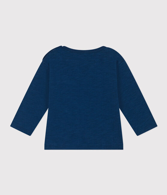 T-shirt a maniche lunghe in jersey fiammato per bebè blu INCOGNITO