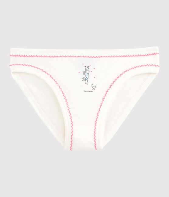 La mutandina in cotone per bambina bianco LAIT/ BERLINGOT