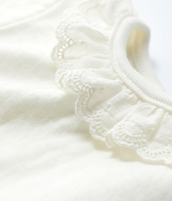 Body con colletto in sangallo bebè femmina bianco MARSHMALLOW