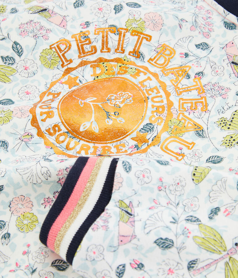 Cardigan bambina bianco/multicolore