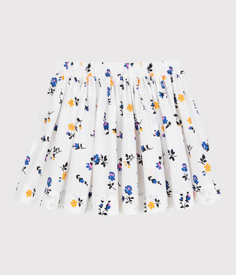 Gonna bambina in popeline bianco MARSHMALLOW/bianco MULTICO