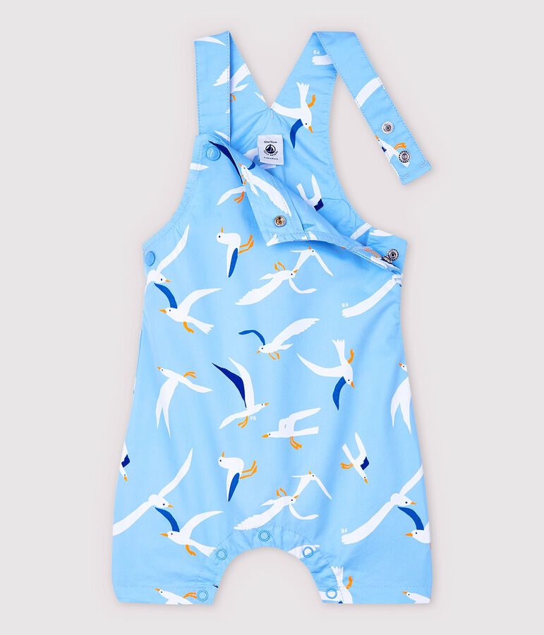 Salopette corta in tessuto serge beb&egrave; maschio blu/multicolore