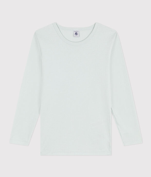 T-shirt a maniche lunghe in cotone blu