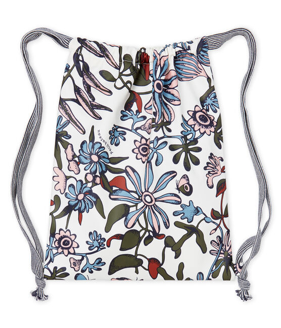 Borsa porta merenda in tela cerata fantasia bianco MARSHMALLOW/bianco MULTICO