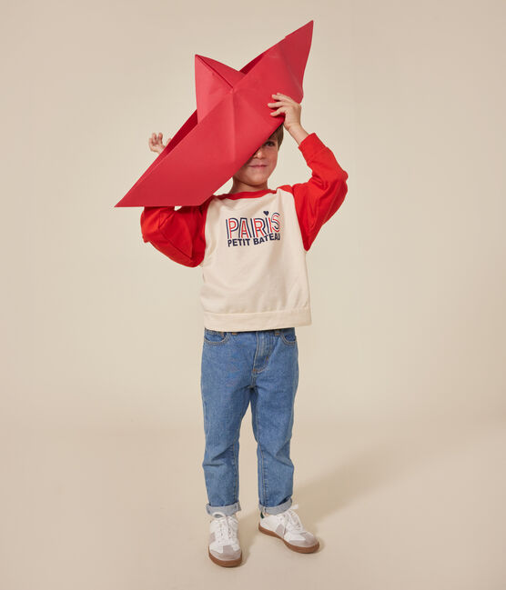 Maglia in leggero tessuto felpato bambino rosso AVALANCHE/ AURORA