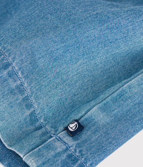 Abito smanicato in denim leggero per bebè blu DENIM CLAIR
