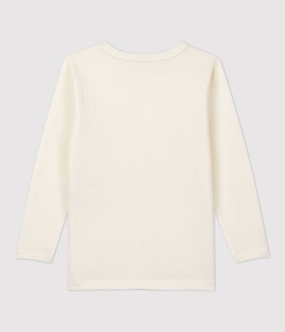 T-shirt a maniche lunghe in lana e cotone da bambino grigio ECRU