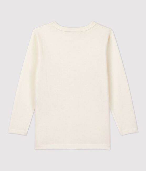 T-shirt a maniche lunghe in lana e cotone da bambino grigio ECRU