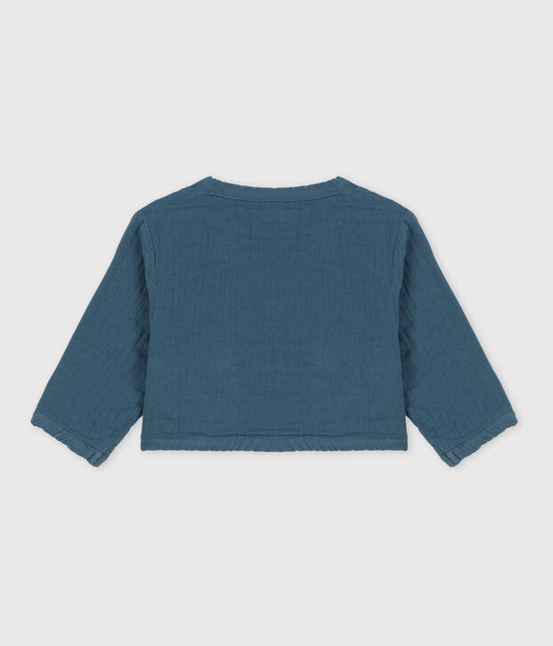 Cardigan in garza di cotone per neonati grigio