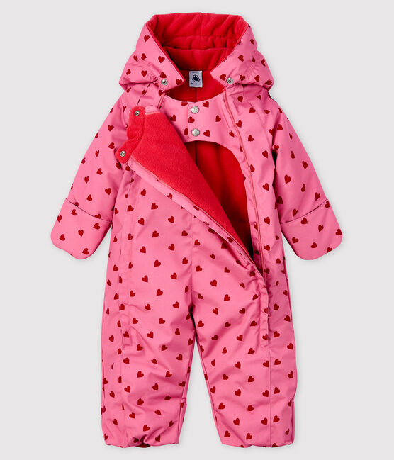 Tutina imbottita bebè femmina rosa CHEEK/rosso TERKUIT