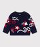 Maglione in misto lana e cotone fantasia jacquard neonato blu/multicolore