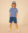 Polo a manica corta in spugna bouclette bambino blu SURF/ AVALANCHE