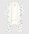 Body-pigiama senza piedi bebè in cotone biologico bianco MARSHMALLOW/blu BRASIER