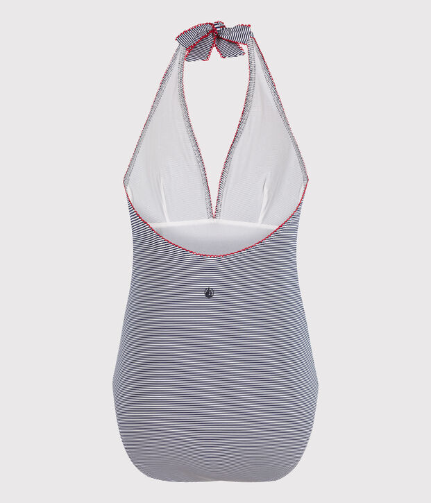 Costume intero a righe donna blu/bianco