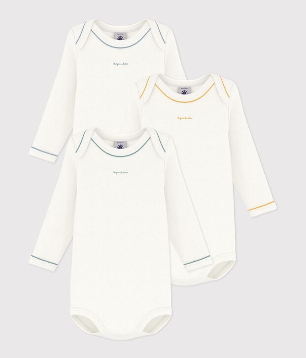 Set di body a maniche lunghe in cotone tinta unita neonato multicolore