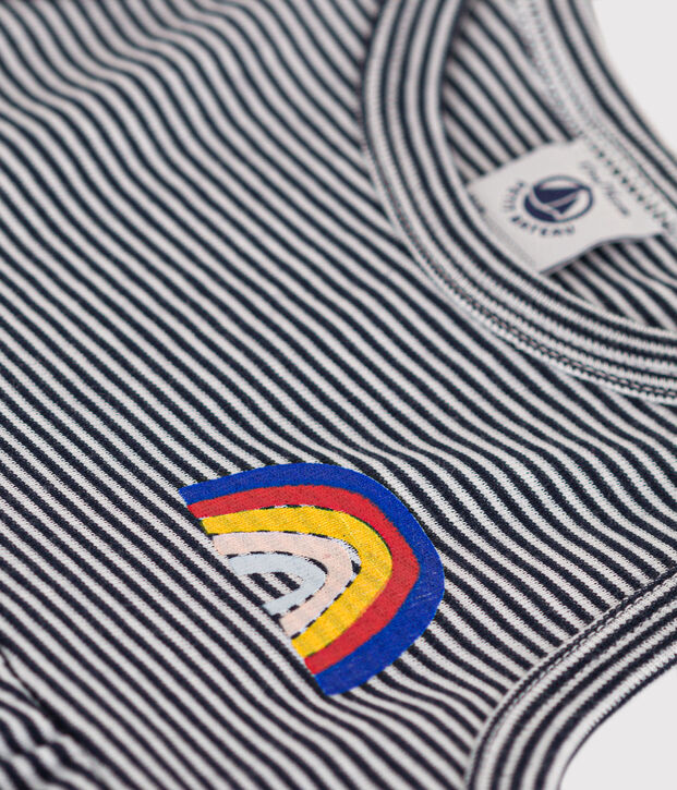 Abito senza maniche beb&egrave; in cotone rigato blu/bianco