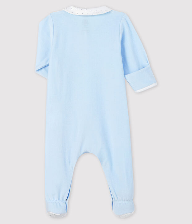 Tutina pigiama blu con colletto beb&egrave; in cotone biologico FRAICHEUR