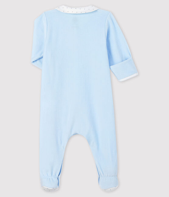 Tutina pigiama blu con colletto bebè in cotone biologico blu FRAICHEUR