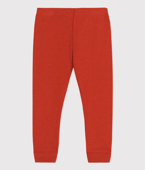 Leggins per bebè in cotone tinta unita rosso HARISSA