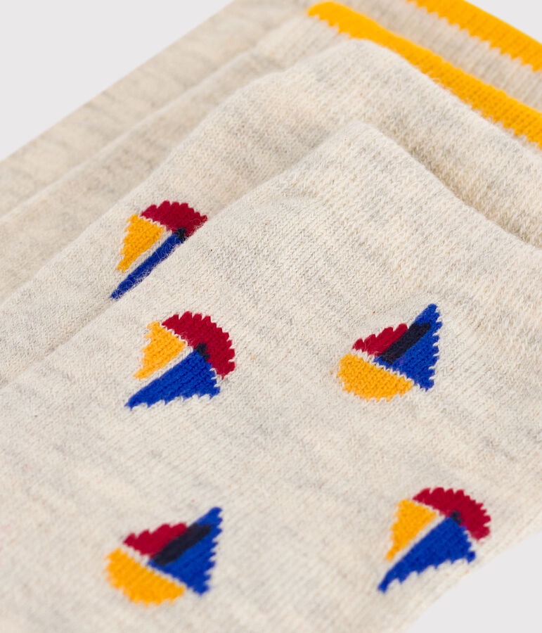 2 paia di calzini in cotone con barche stampate bambino multicolore