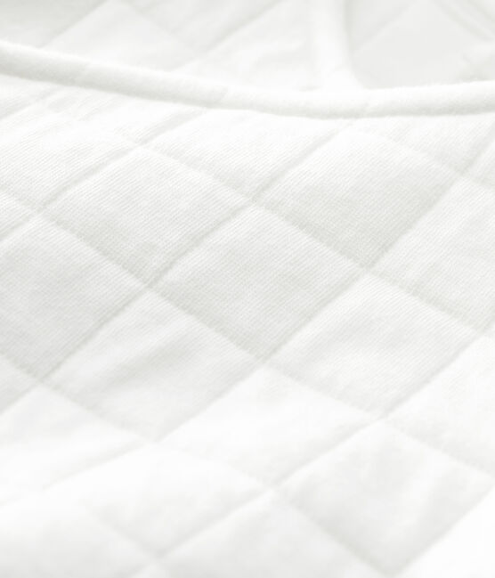 Cardigan bebè trapuntato in cotone biologico bianco MARSHMALLOW