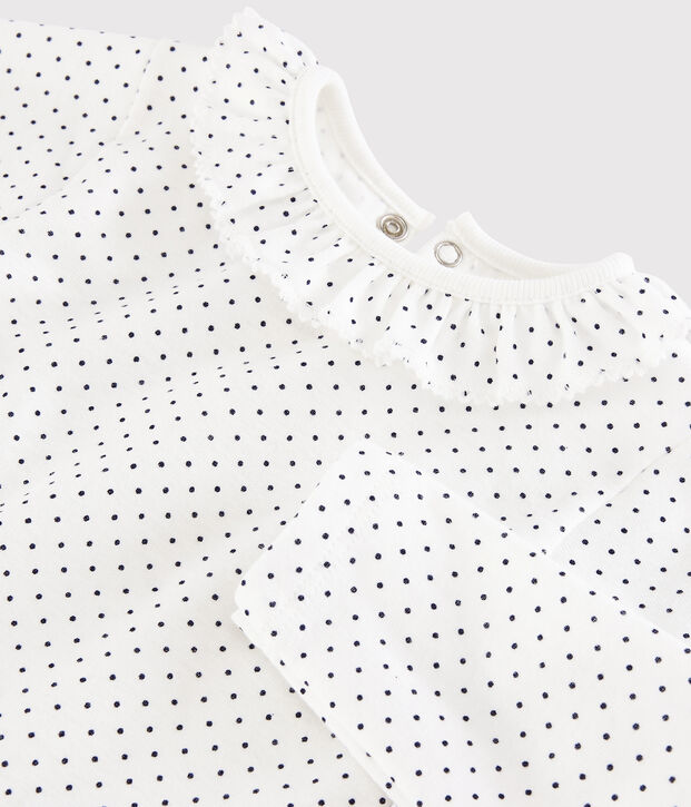 Body manica lunga beb&egrave; femmina bianco/blu