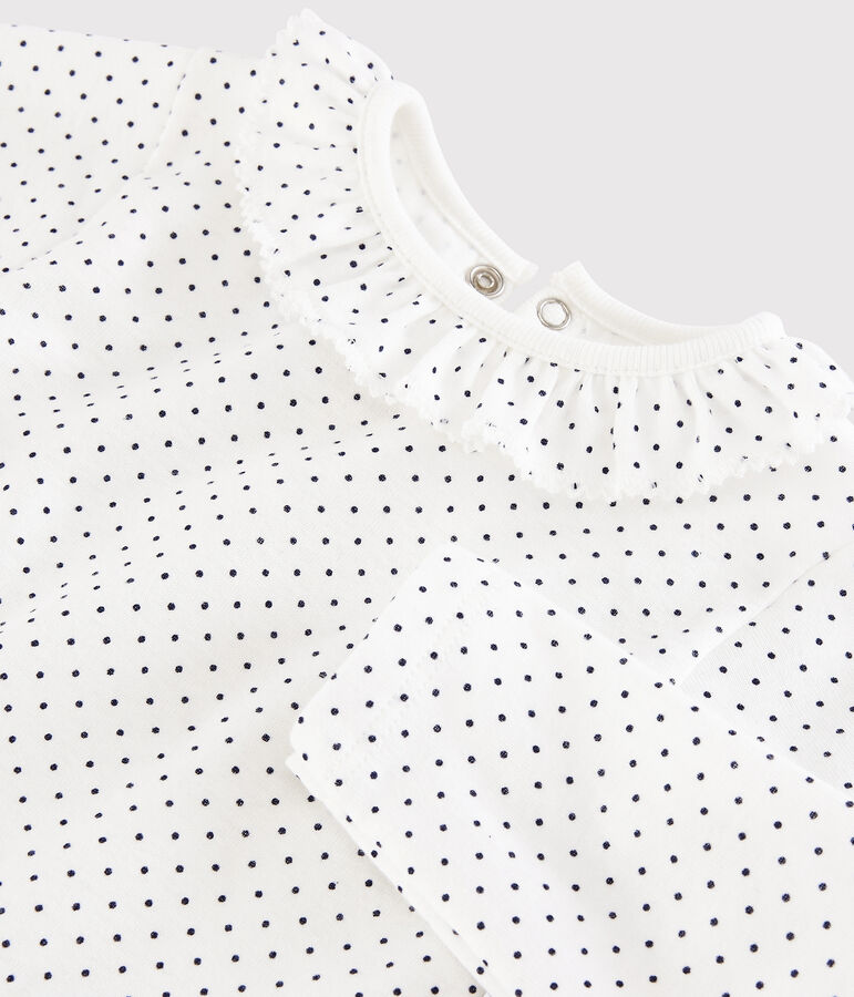 Body manica lunga beb&egrave; femmina bianco/blu