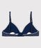 Reggiseno a cuori bambina in cotone ed elastan blu MEDIEVAL/bianco MARSHMALLOW