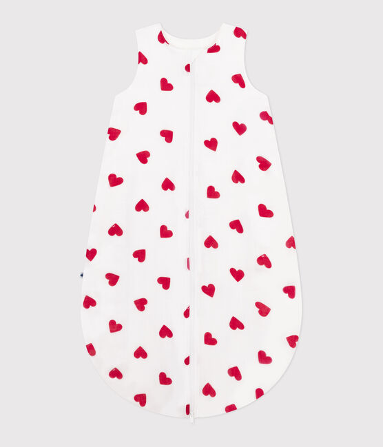 Sacco nanna neonato in cotone a cuori TOG 1 bianco MARSHMALLOW/rosso TERKUIT