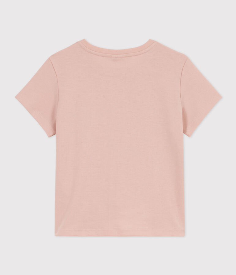 T-shirt bambina in cotone stampato rosa