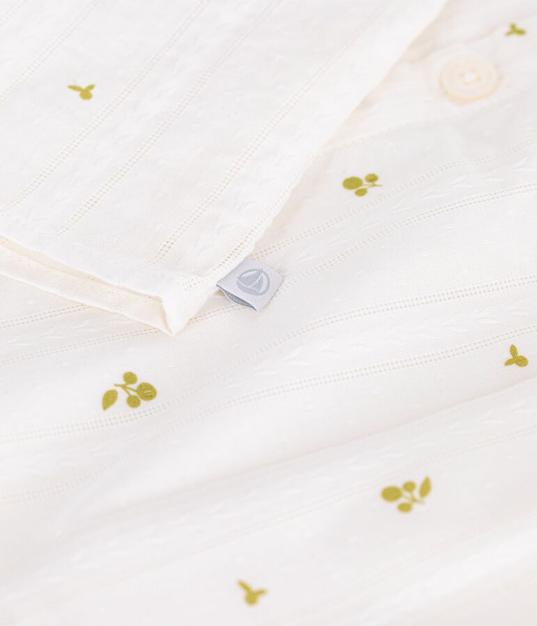 Blusa senza maniche in cotone con stampa a fiori neonata bianco/verde