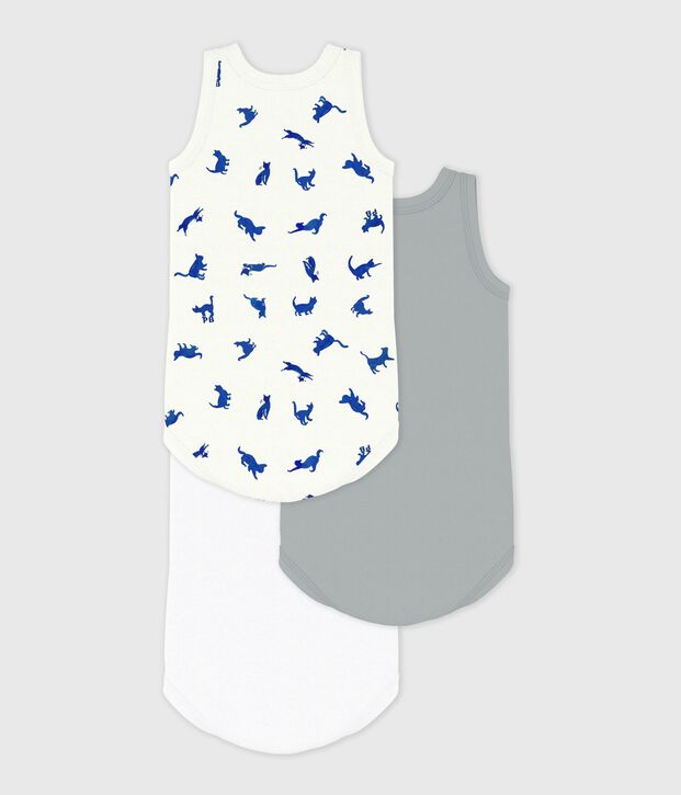Set di body senza maniche in cotone con gatto stampato neonato multicolore