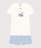 Pigiama shorts in cotone bambina blu MARSHMALLOW/ INCOGNITO