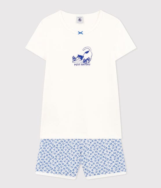 Pigiama shorts in cotone bambino blu MARSHMALLOW/ INCOGNITO