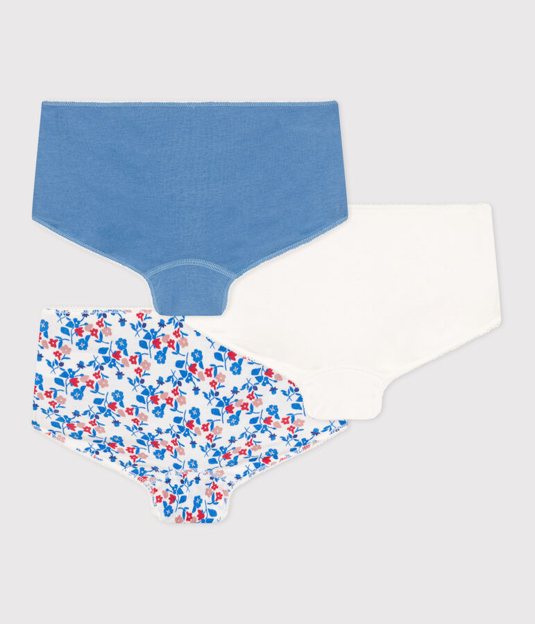 Set di 3 shorty in cotone a fiori bambino multicolore