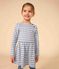 Abito a maniche lunghe in cotone spesso a righe bambina AZUL/ MONTELIMAR