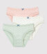 Confezione da 3 slip bambina traforati in cotone biologico
