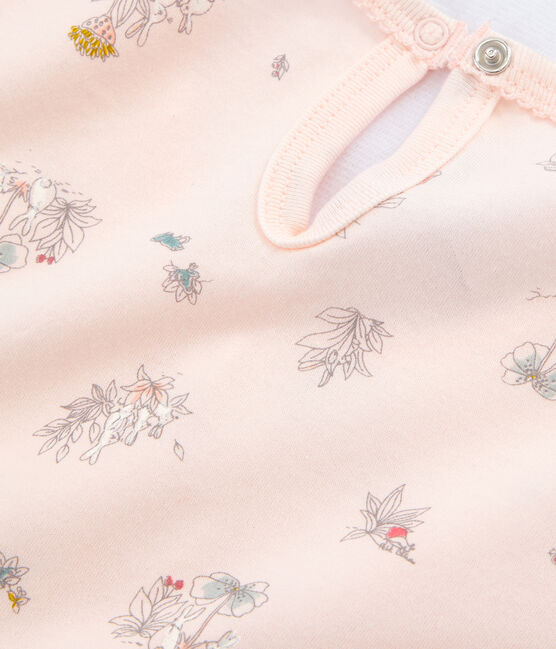 Camicia da notte bambina in cotone sottile rosa FLEUR/bianco MULTICO
