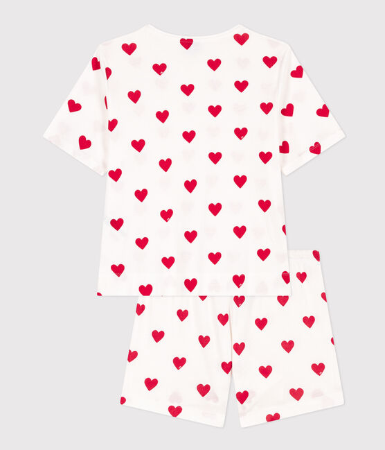 Pigiama donna corto in cotone bianco MARSHMALLOW/rosso TERKUIT