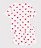Pigiama donna corto in cotone bianco/rosso
