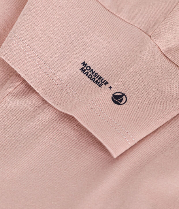 T-shirt Monsieur Madame in cotone neonato rosa