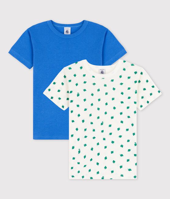 Confezione da 2 t-shirt manica corta fantasia palme bambino in cotone variante 1